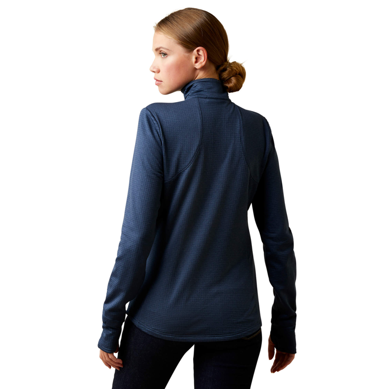 Ariat Women's Team Gridwork 1/4 Zip Baselayer - Navy-1